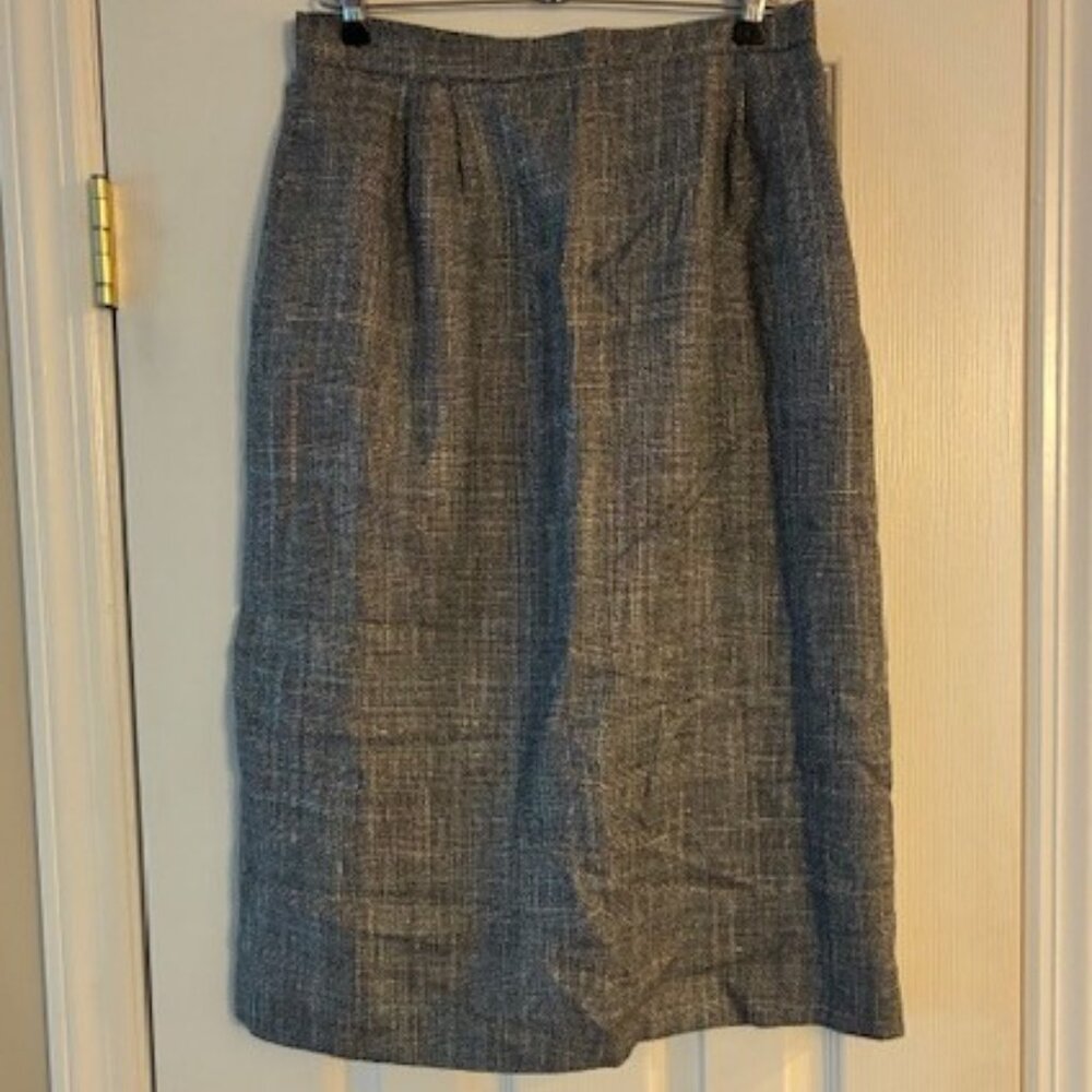 Atrium Collection Vintage Women's Silk Blend Tweed Lined Pencil Skirt Size 13/14